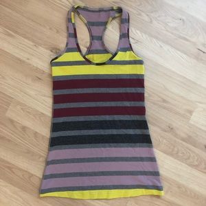 Lululemon Cool Racerback Triplet Twin Stripe sz 4